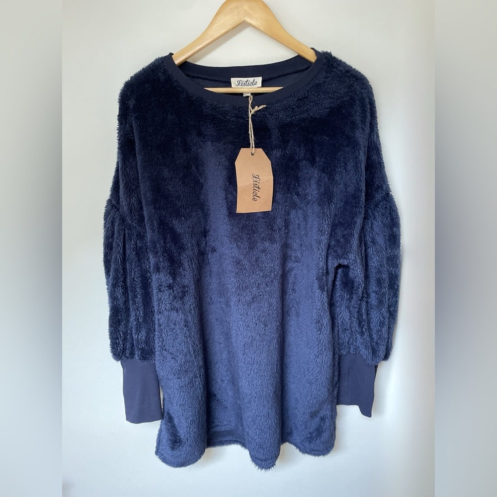 Listicle Blue sweater mini dress. Size medium. NWT